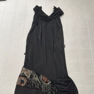 Evening dress, backless, Black Strapless Sweetheart